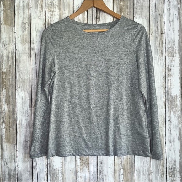 Talbots Tops - Talbots Metallic Silver Blouse